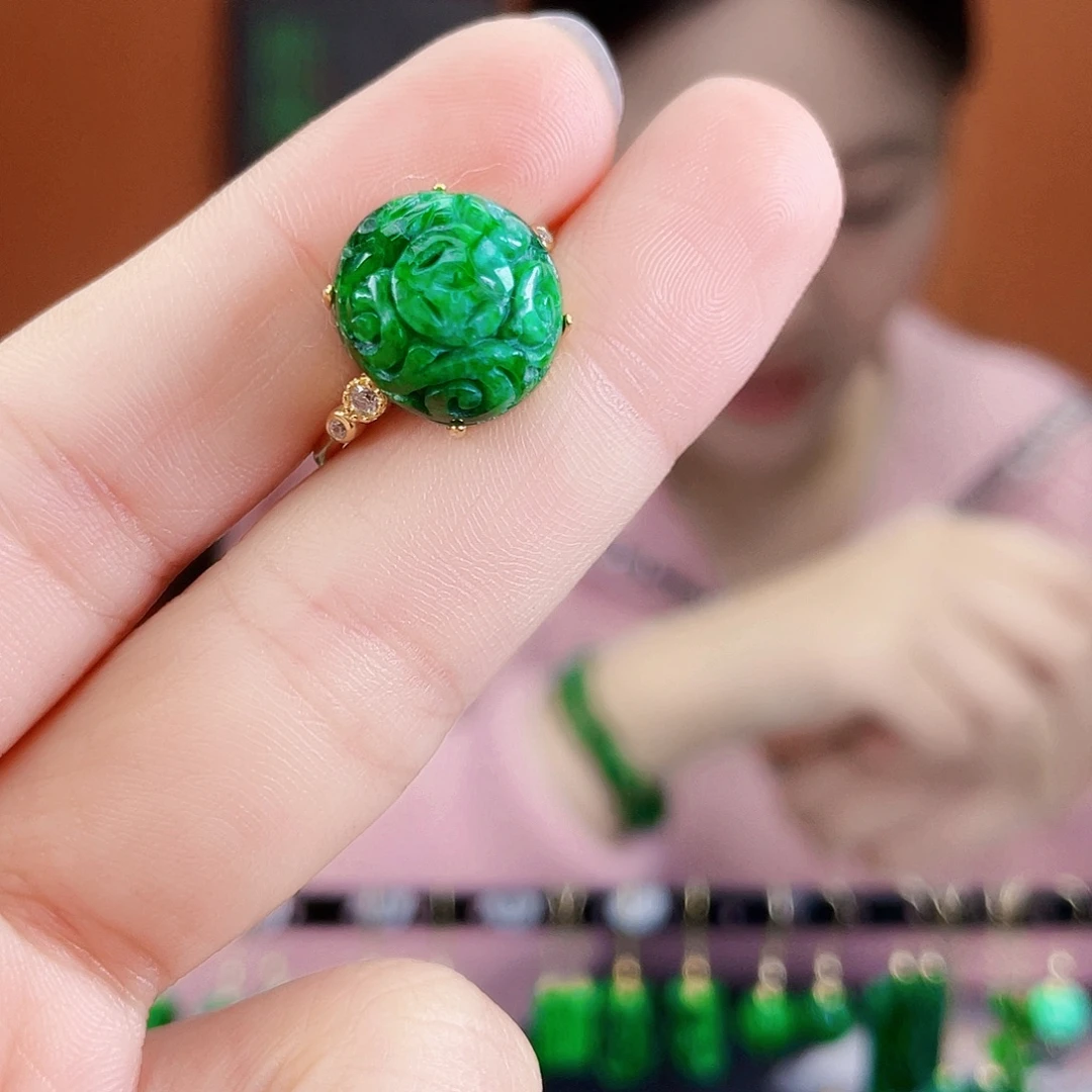 翡翠银S925镶嵌耳饰