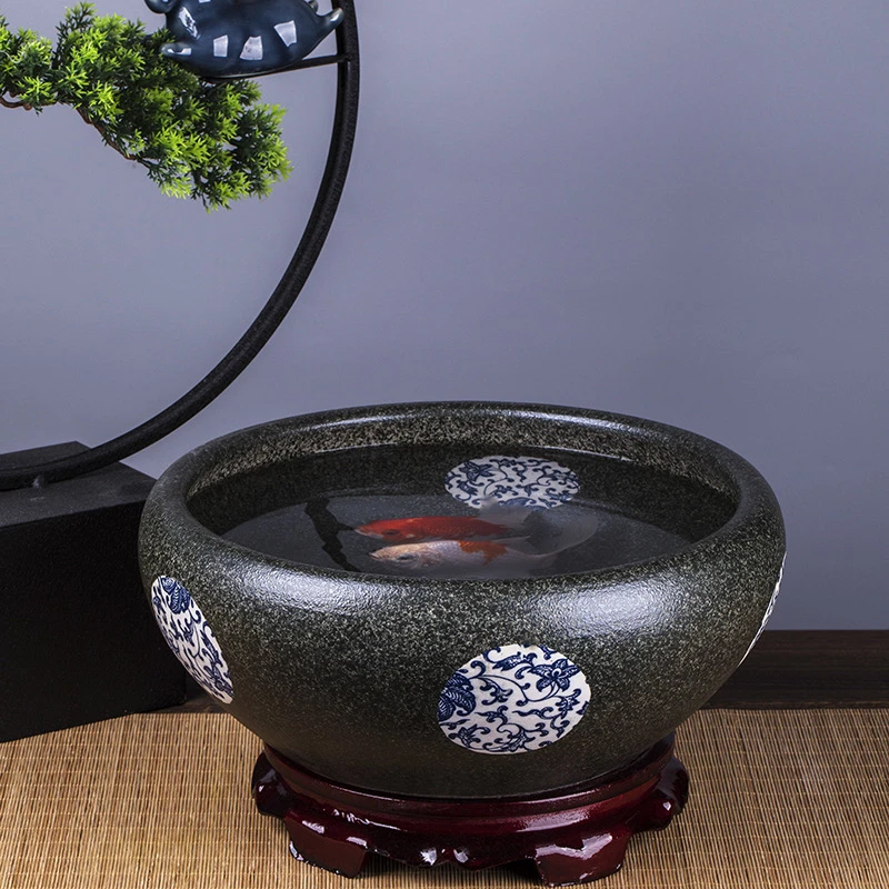 24直径高度13养金鱼缸乌龟荷花盆养铜钱草水培鱼缸睡莲园艺家居