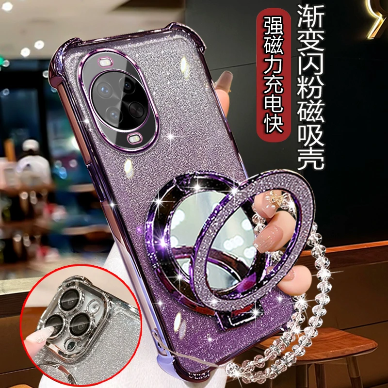 适用华为nova14pro新款手机壳镜子支架MIA-AL00防摔全包n0va14pr0