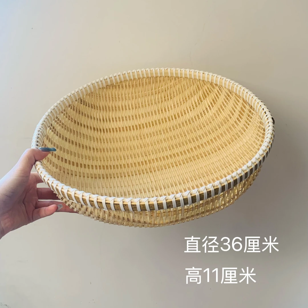 精编款竹编馒头筐沥水洗菜篮子 精编36厘米，天然环保