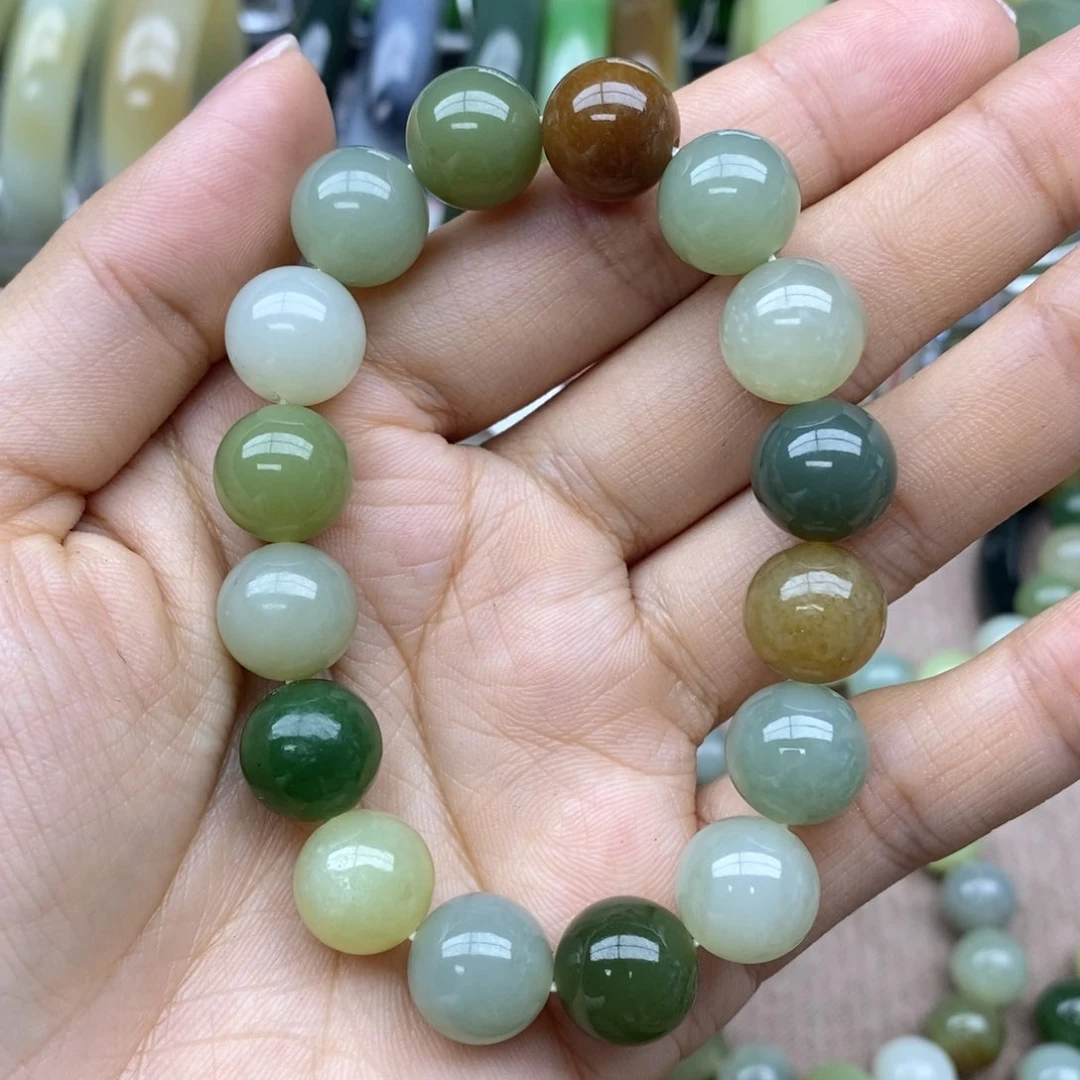 和田玉手串未镶嵌心**舞卡12