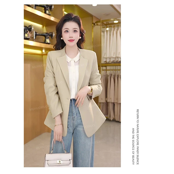 【睦火火】2025年新款早春季西装外套女修身小西服