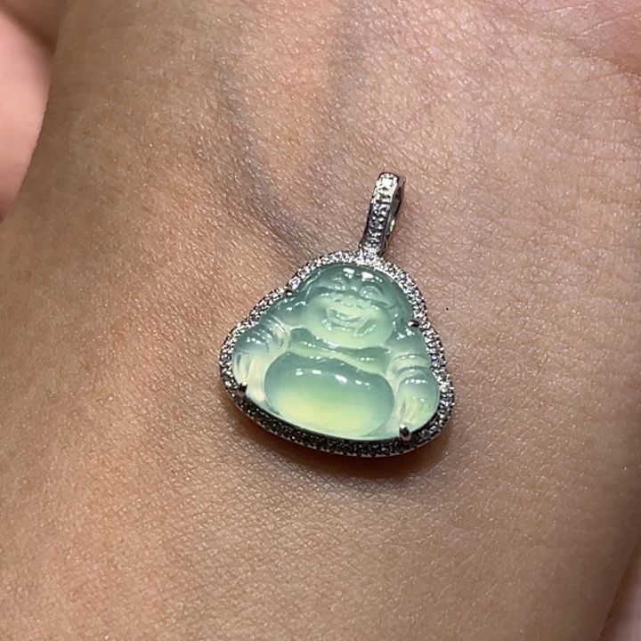 翡翠18K金镶嵌颈饰程*吊坠