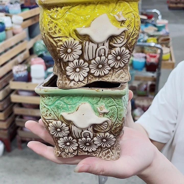 有孔，凑10元包邮陶瓷花盆发货！