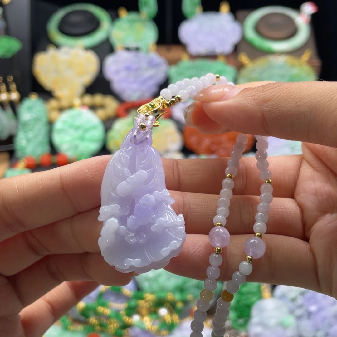 翡翠未镶嵌颈饰代编织