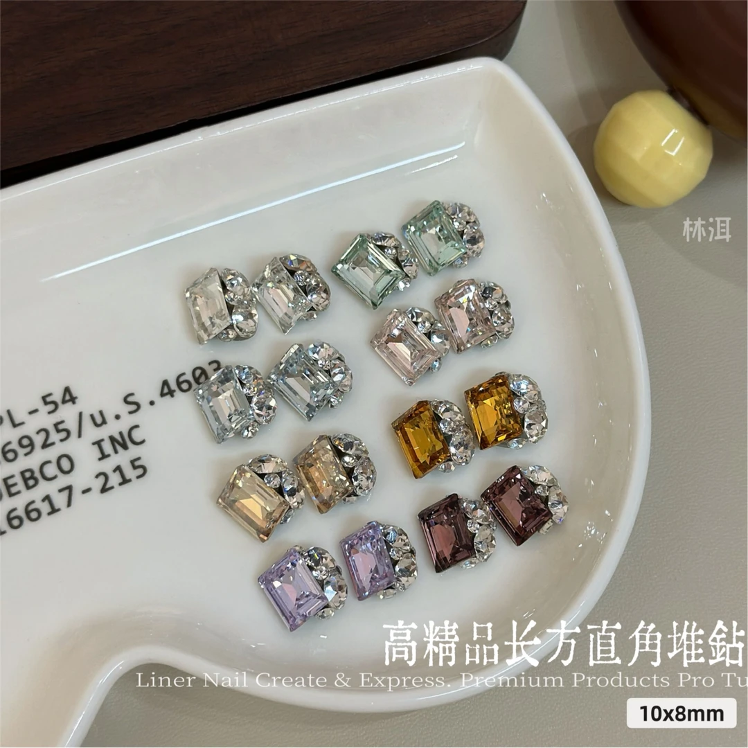 BL5691高精品仿施多切面长方直角10x8mm堆钻/2颗满28包邮美甲饰品