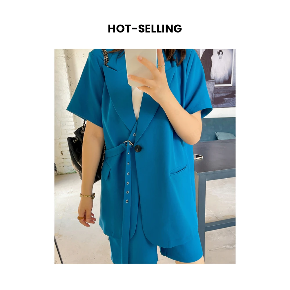 【五一狂欢】A411新款女装夏装大码女装气质西服胖妹MM上衣