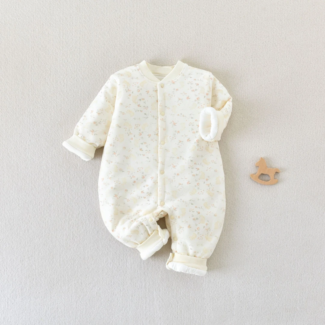 【80克73-100码薄棉】冬季婴幼儿连体薄棉袄夹棉三季可穿棉衣棉袄