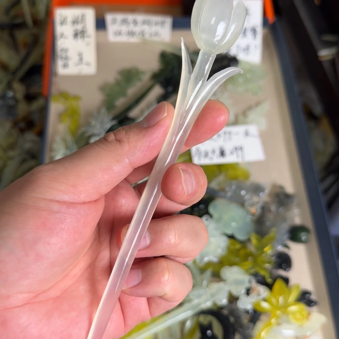 岫玉发饰未镶嵌岫玉发簪就是好看
