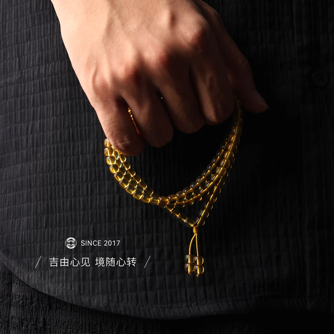 【吉由罗】蓝珀脖挂 净水级蓝珀 可变色 时尚配饰 出街穿搭 百搭