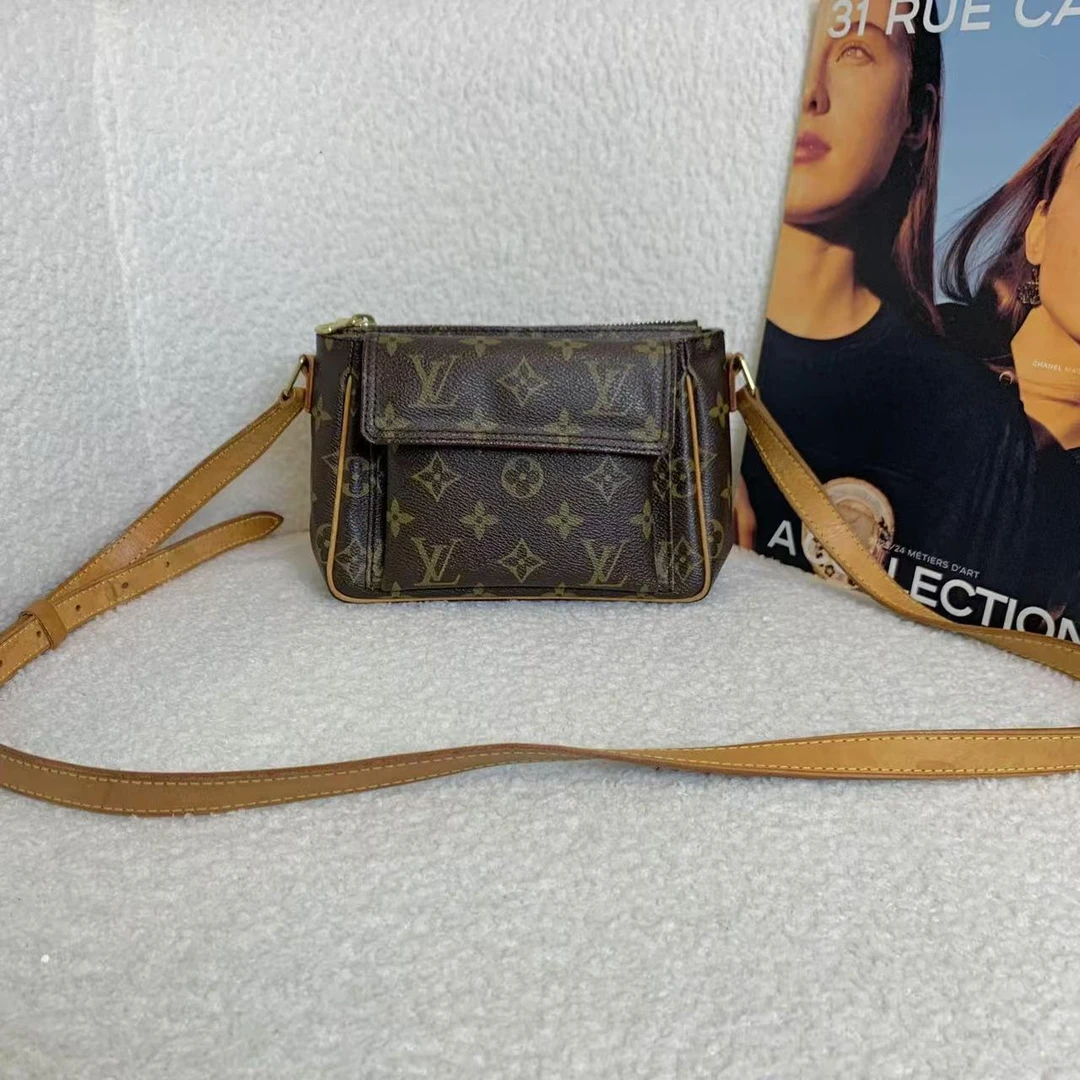 99新 LouisVuitton/路易威登 壹臻/中古老花骆驼豆腐包/42938148