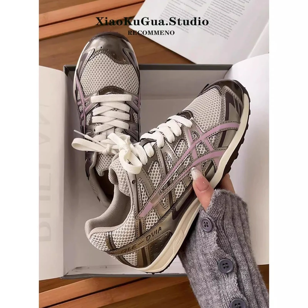 软底阿甘德训鞋女款2025新款登山运动休闲跑步鞋子网面透气老爹鞋