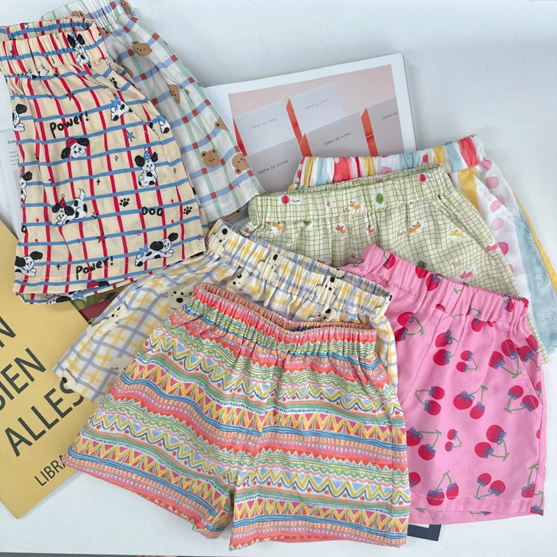 【沙滩短裤 小洛妈咪】2025夏季亲子动物吸汗透气薄款儿童短裤