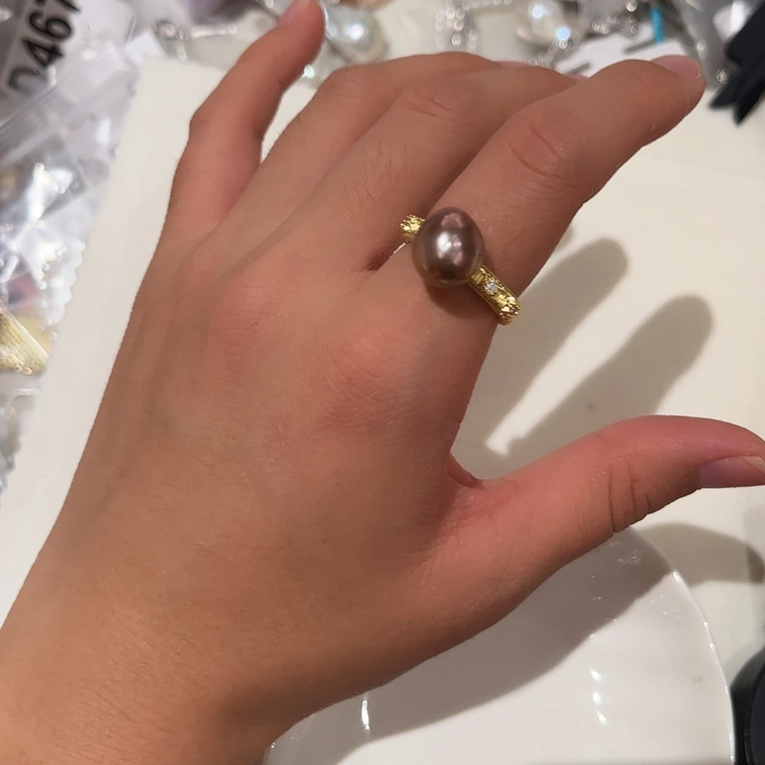 合金淡水珍珠耳饰