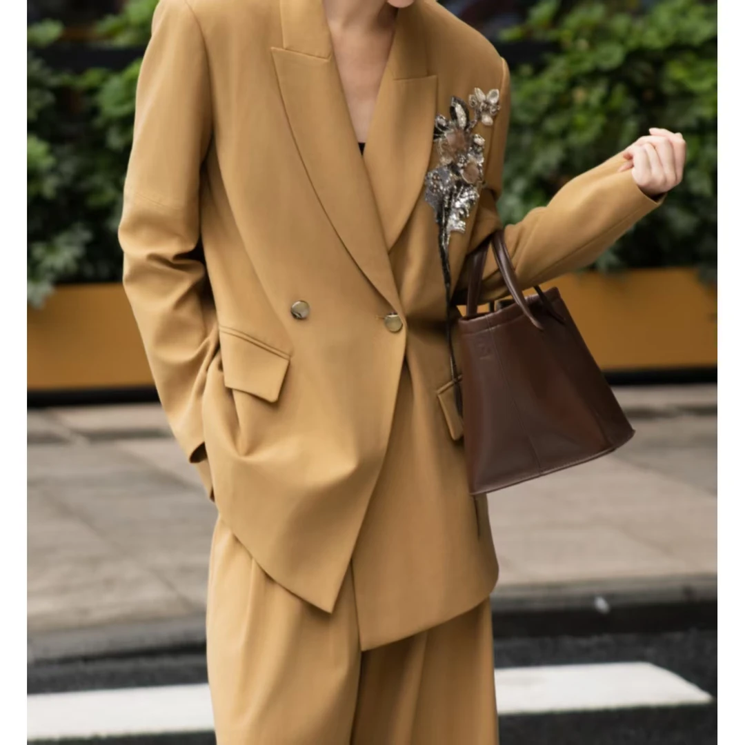 《范范高定》设计款手工钉珠西服套装