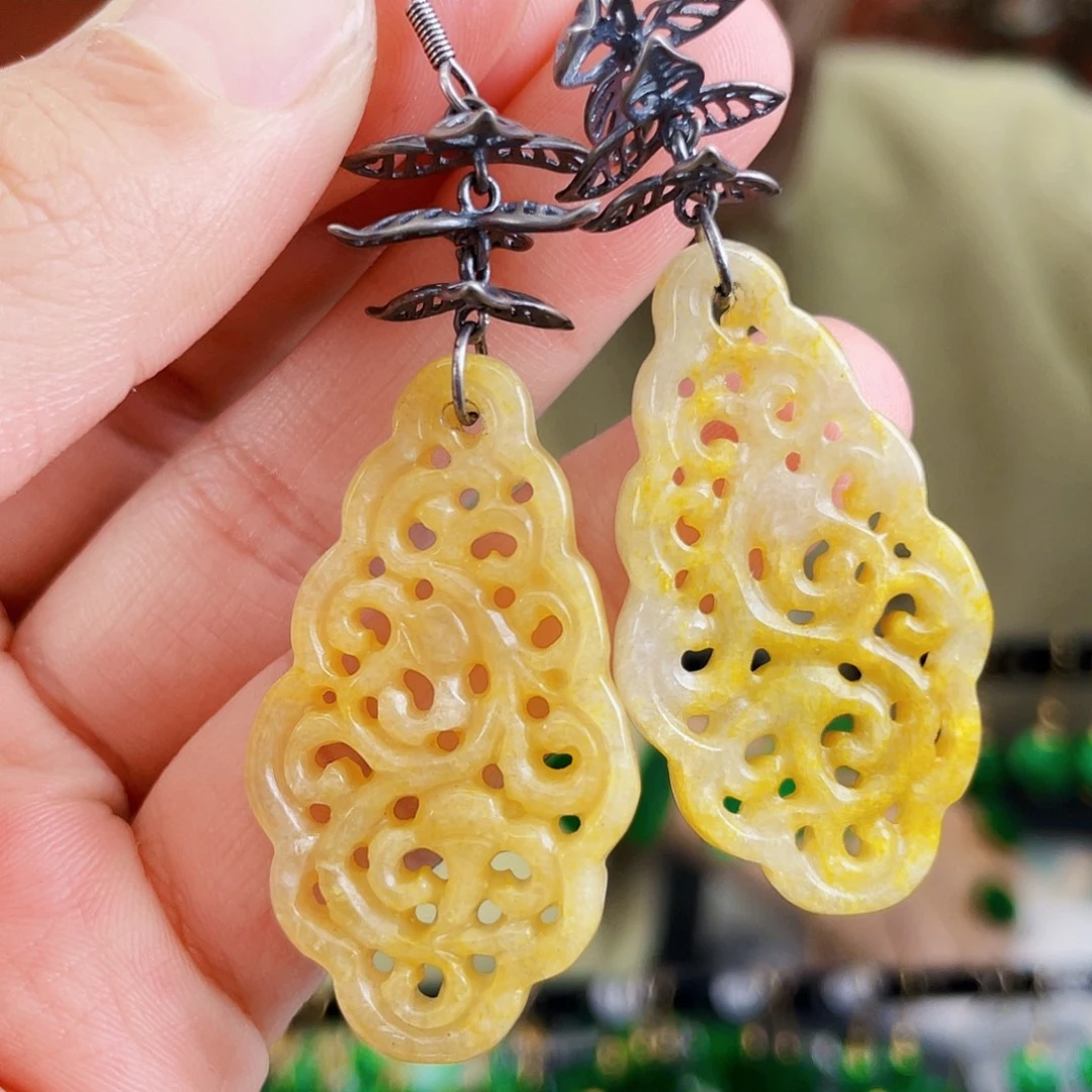 翡翠未镶嵌耳饰饰品