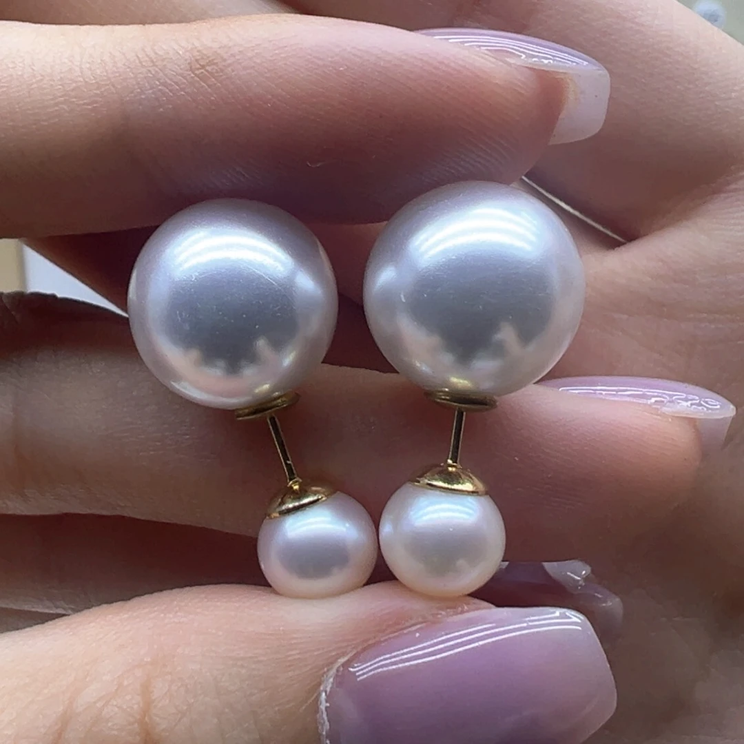 银S925镶嵌淡水珍珠耳饰