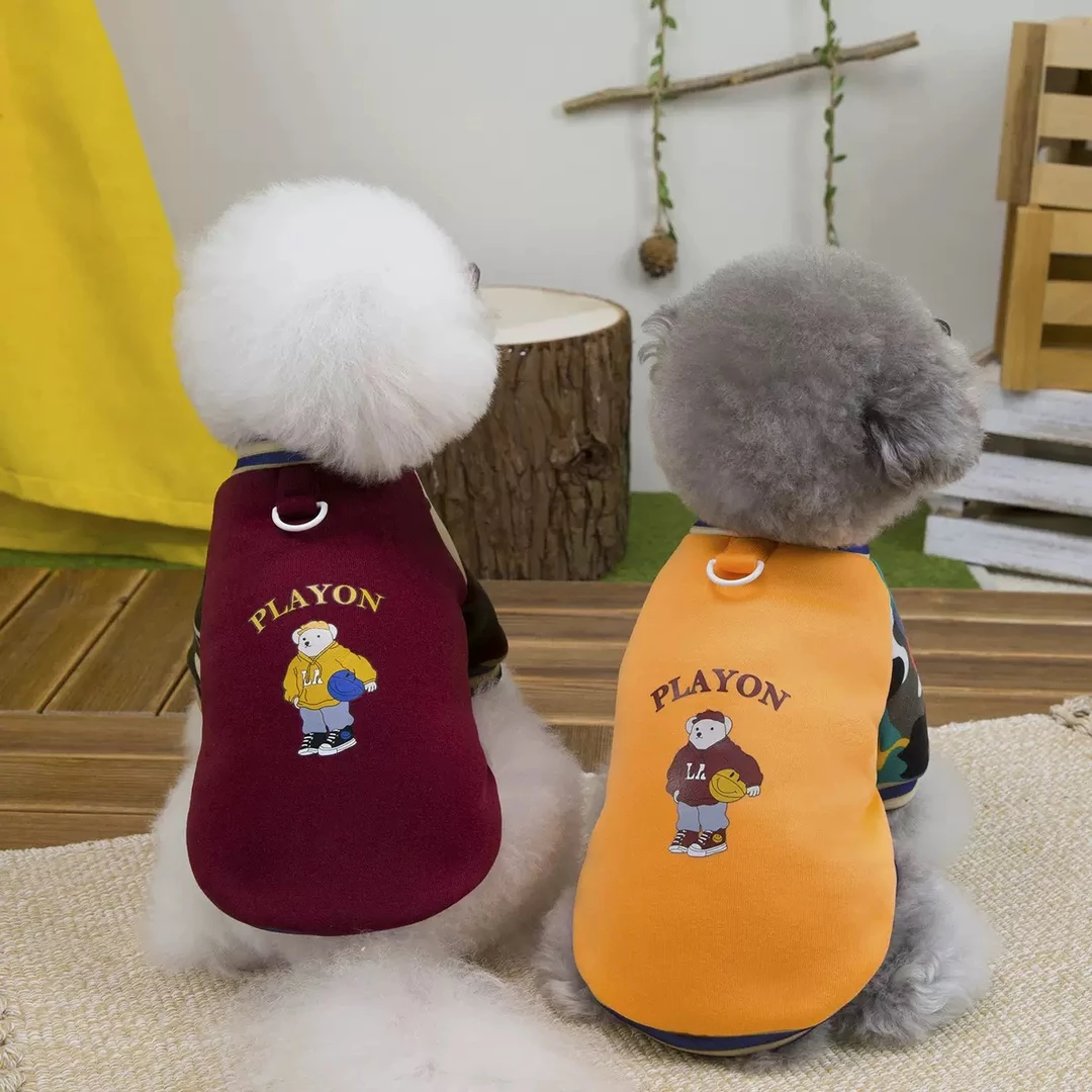 秋冬新款泰迪比熊博美等小型犬加绒保暖卫衣宠物服装