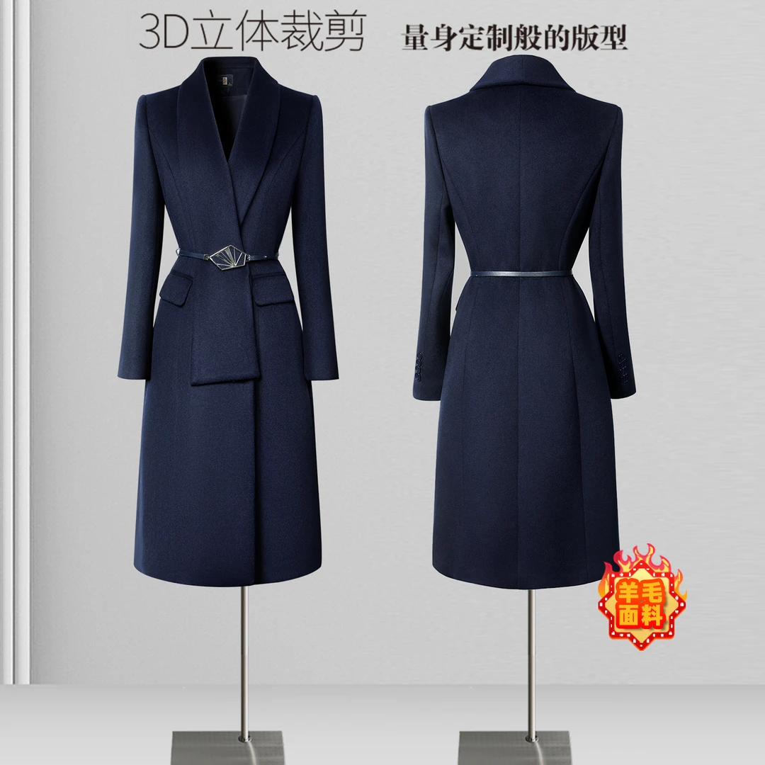 高级羊毛大衣女冬季时尚优雅端庄气质中长款售楼部工作服职业高端