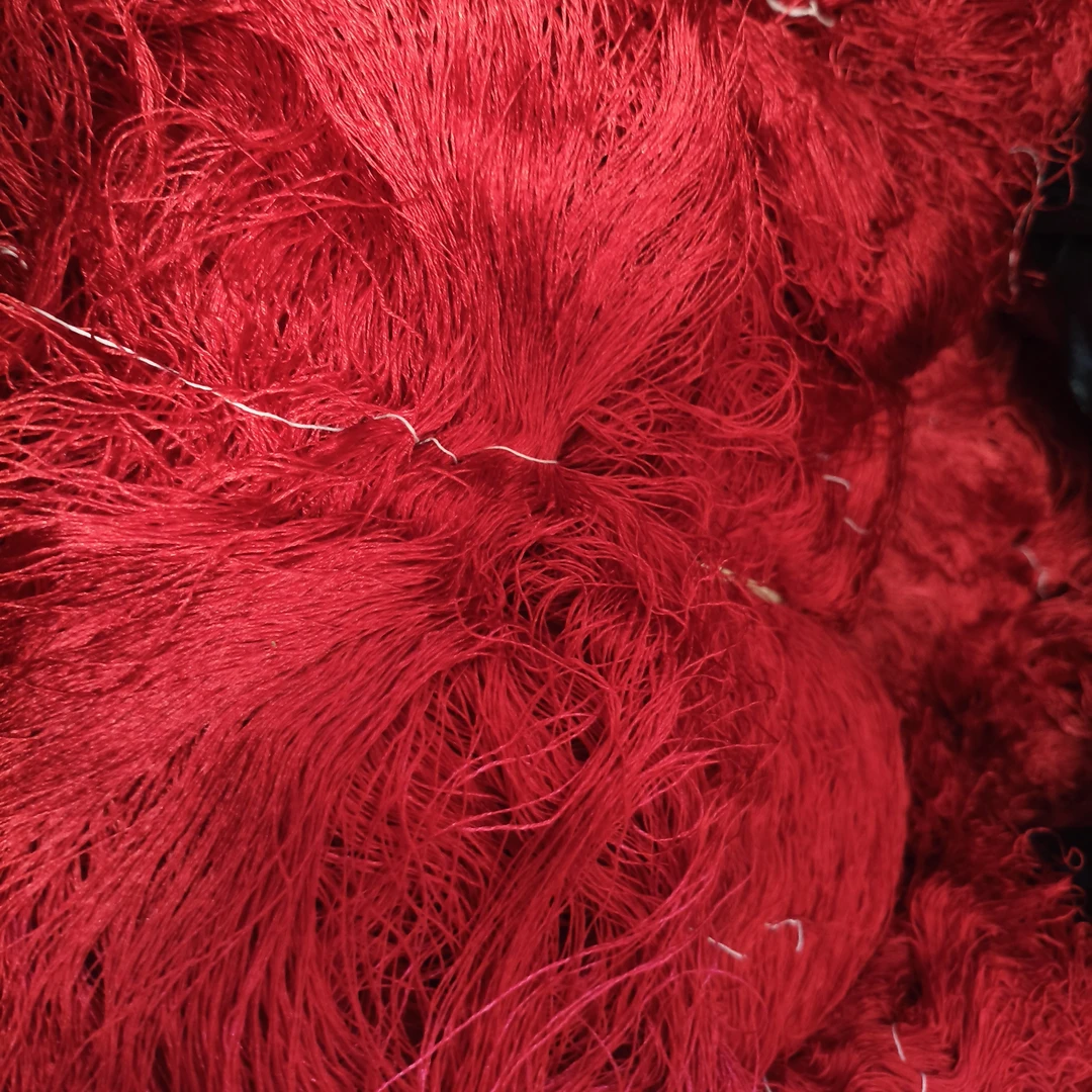 辽宁野蚕丝合股染色水缫丝库存出口丝线五种颜色