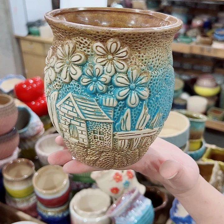 有孔.凑满10元发货多肉陶瓷花盆！