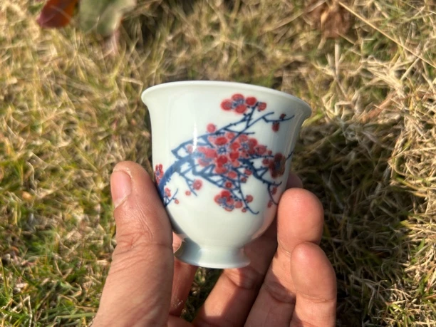 当代 青花釉里红铃铛杯