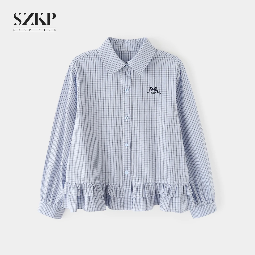 SZKP秋季新款女童装休闲上衣中大童休闲洋气儿童衬衫YLYQ556003