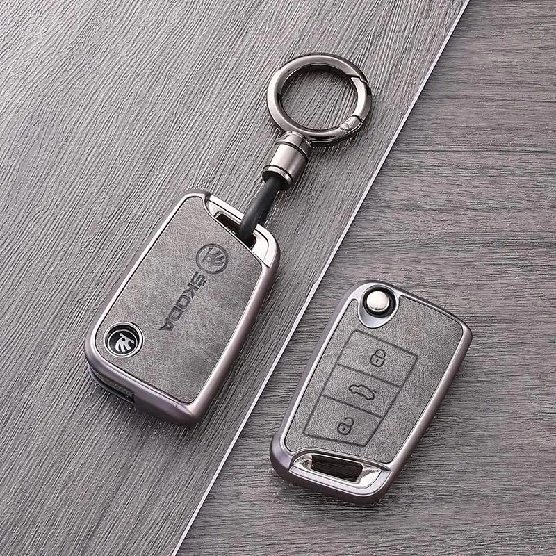 斯柯达明锐速派昕锐动昊锐晶锐柯珞克柯迪亚克汽车钥匙套包壳扣女