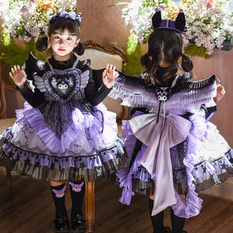 女童秋季重工库洛米公主蓬蓬裙2025新款洛丽塔卡通洋气生日礼服裙