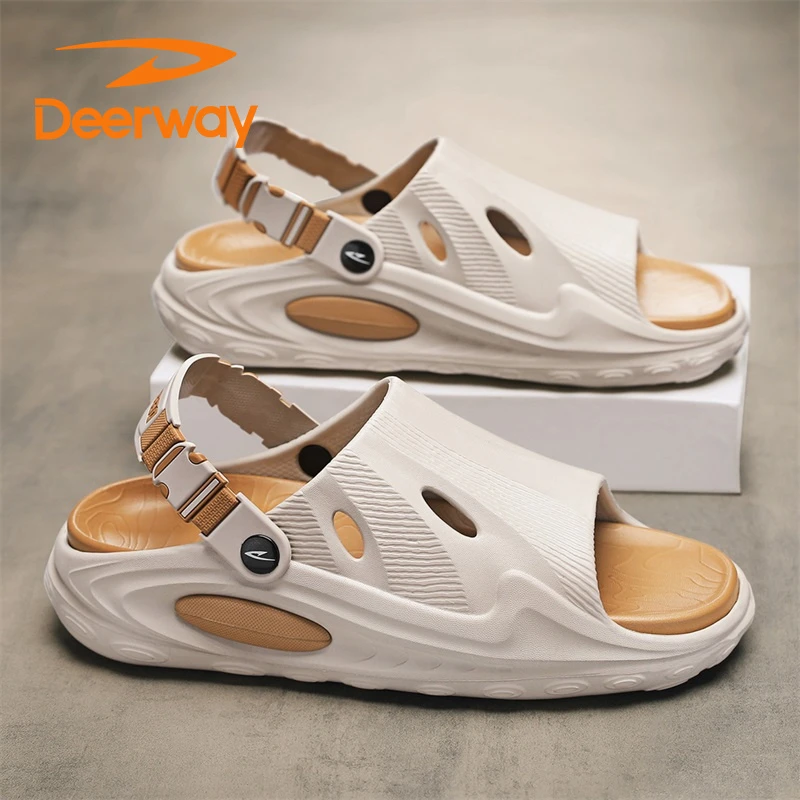 德尔惠户外休闲凉拖男款秋季新款沙滩拖鞋两用软底防滑防臭外穿