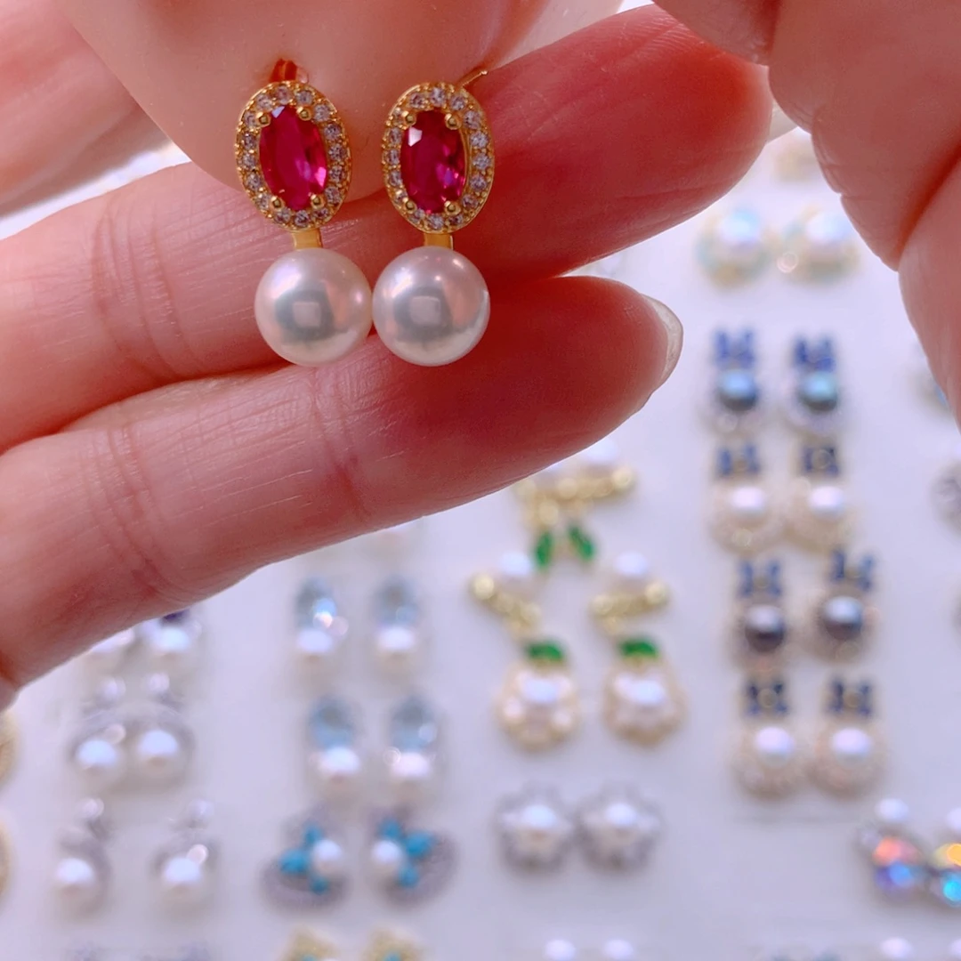 合金耳饰淡水珍珠