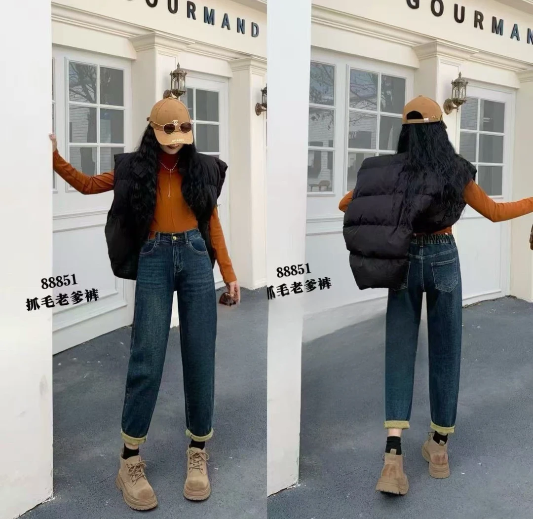 【公主屋】后松紧牛仔老爹裤88851