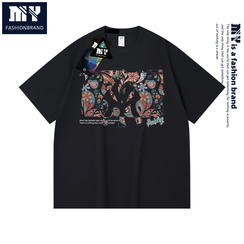 MY宽松圆领时尚短袖男士新款休闲装个性印花休闲T恤春夏运动上衣