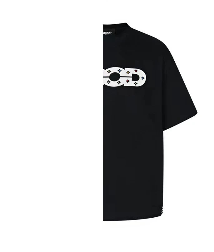 彩钻款2025夏季短袖宽松百搭男女同款T恤DY2095