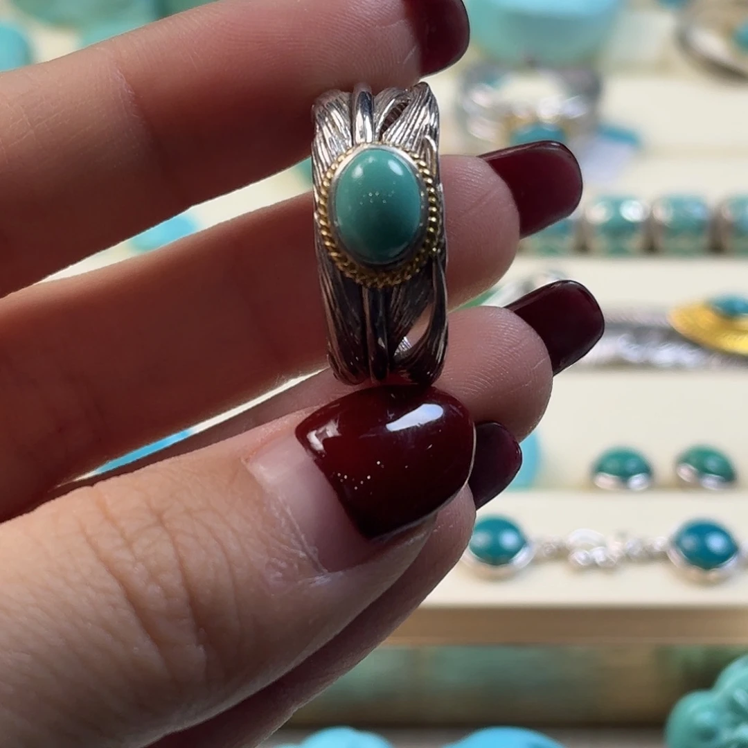 绿松石银S925镶嵌颈饰