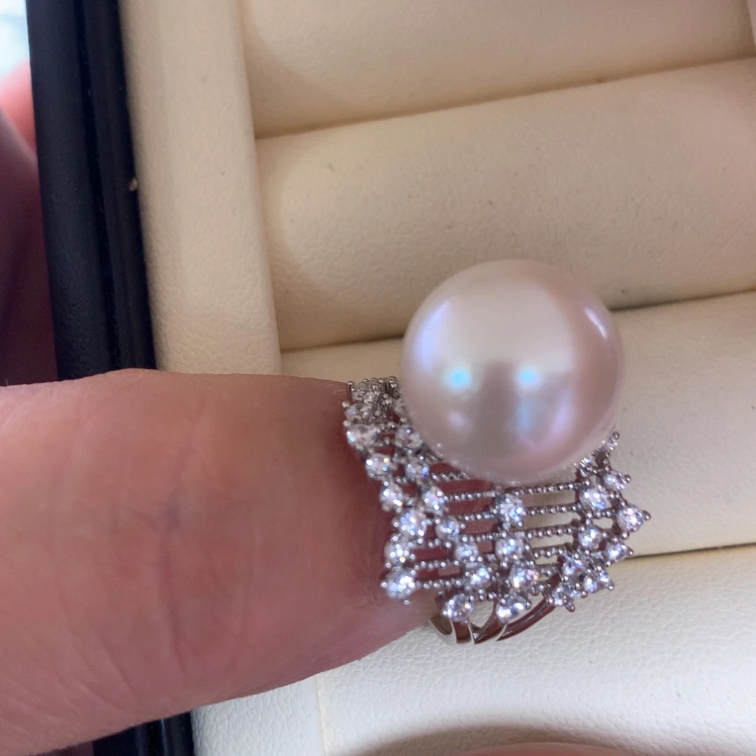 银S925镶嵌淡水珍珠戒指