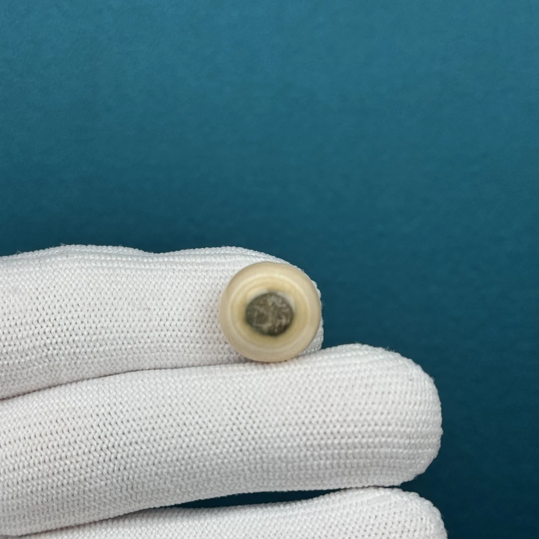 D45-33天然猛犸牙 蓝眼睛圆珠 14mm一物一图假一罚十