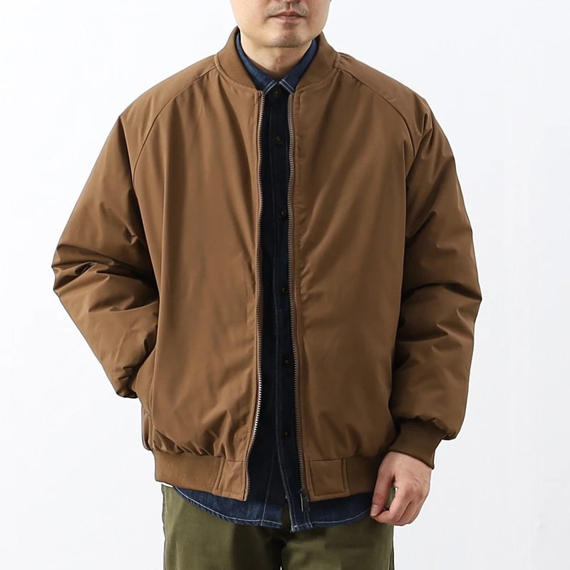 DeweLvum休闲加厚保暖棒球领棉衣男款港风极简纯色飞行服夹克男装