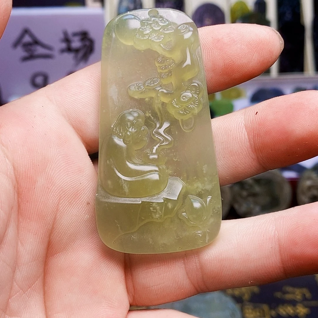 未镶嵌岫玉颈饰达摩