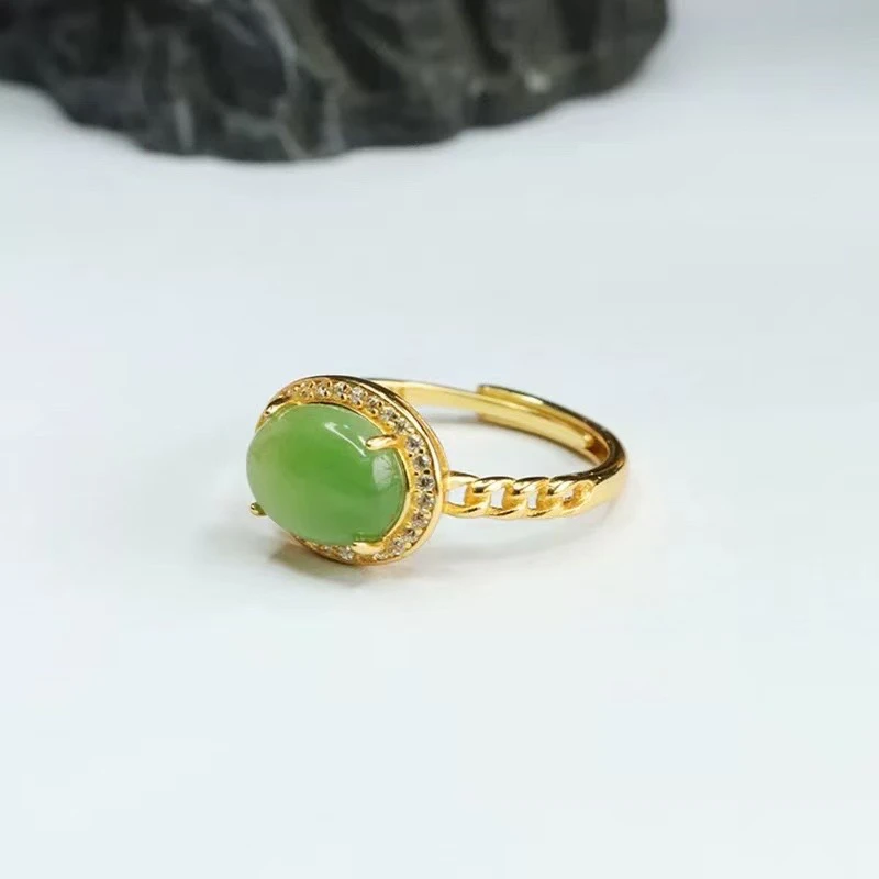 麟盛天然和田玉晴水经典戒指A001