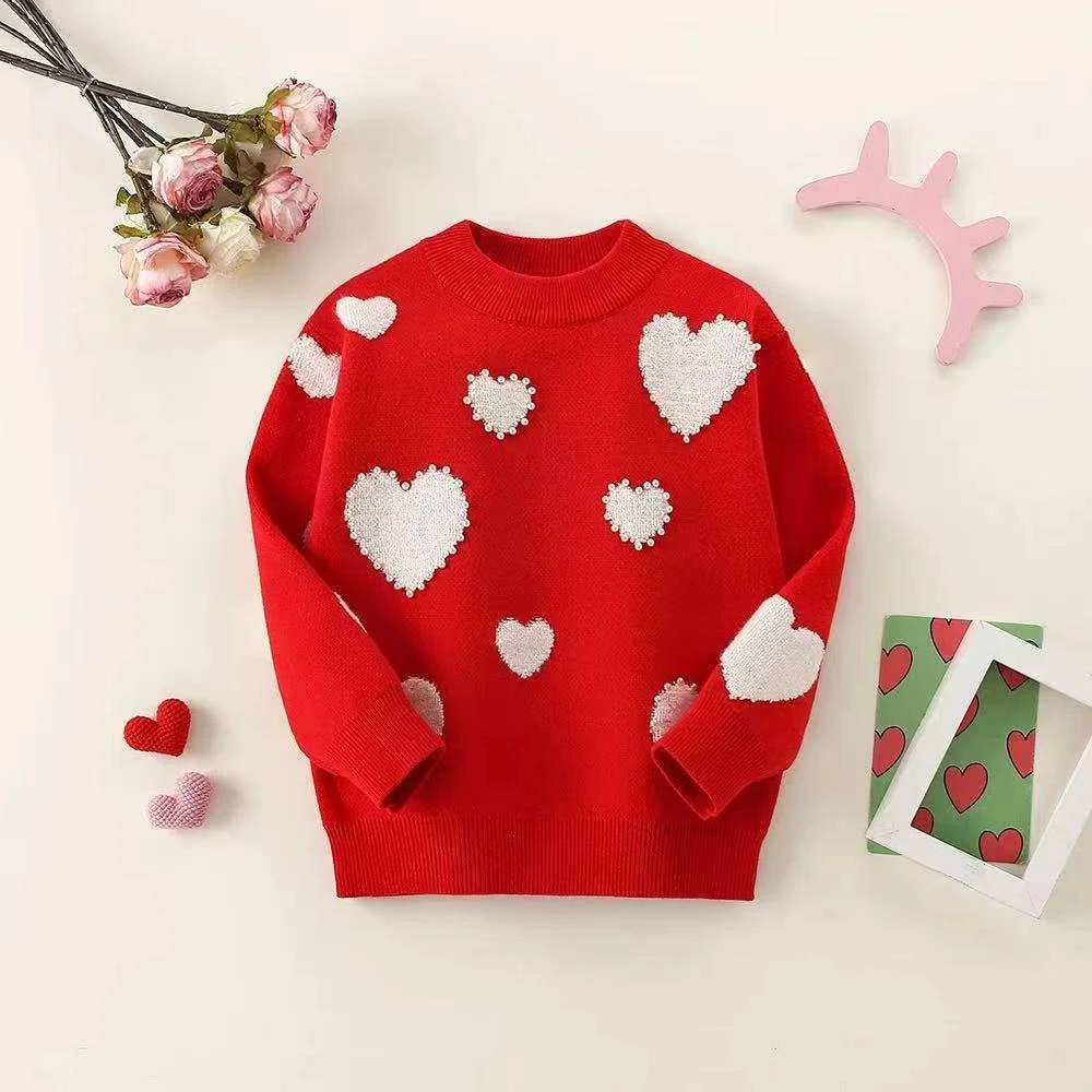 【特价加厚】新年款儿童红色棉针织套头新款年福气冲天