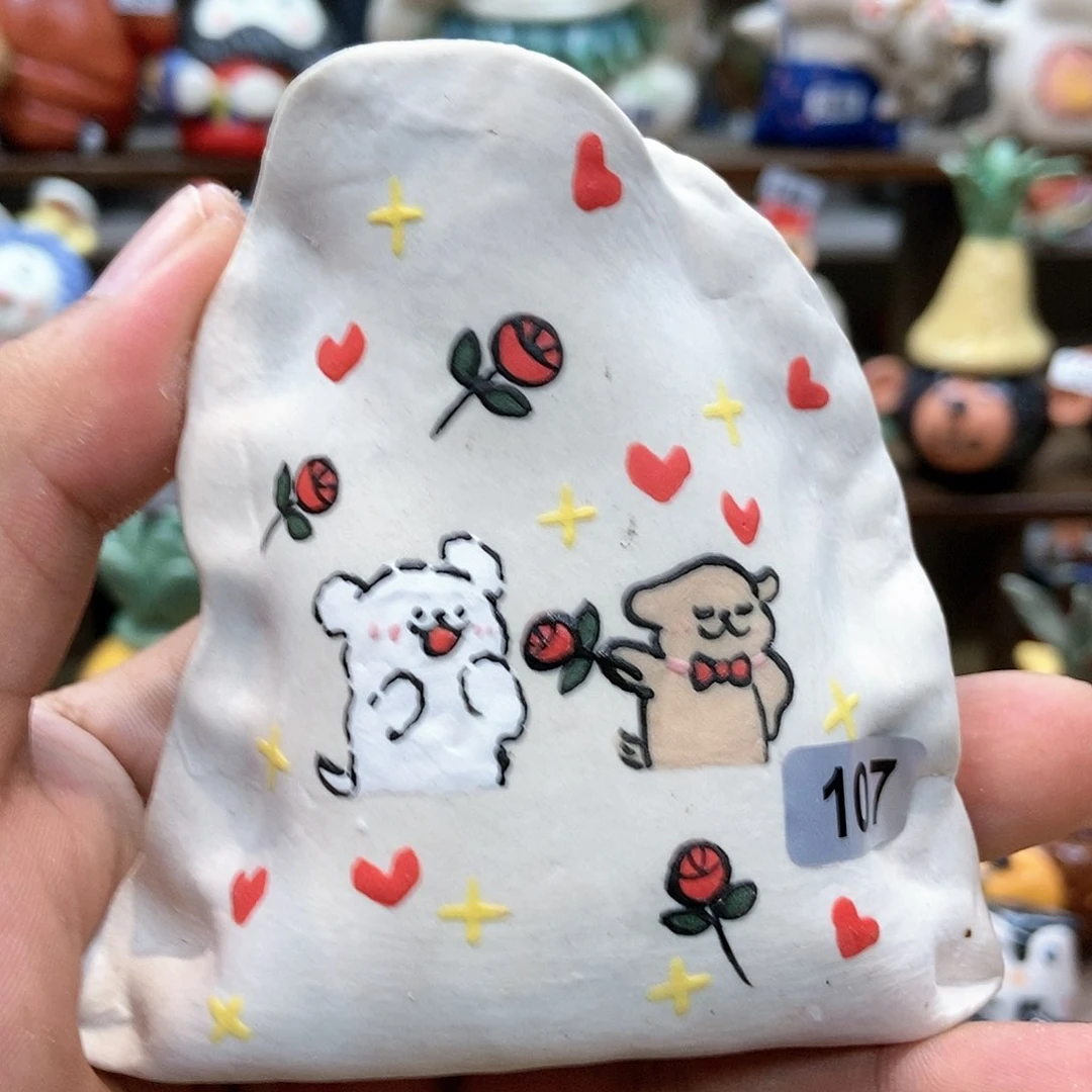 摆件直播间手工抽象陶瓷摆件107
