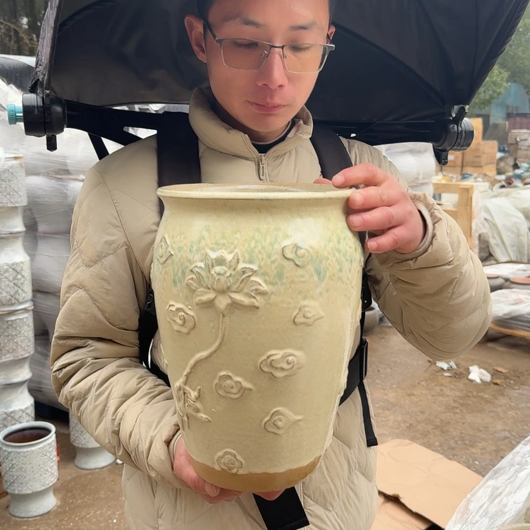 紫砂花盆口20高30（一个莲花老庄文林