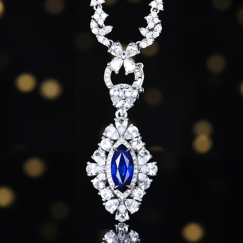 卡莱诗简约随性 主石1.37克拉 18K金 天然蓝宝石吊坠