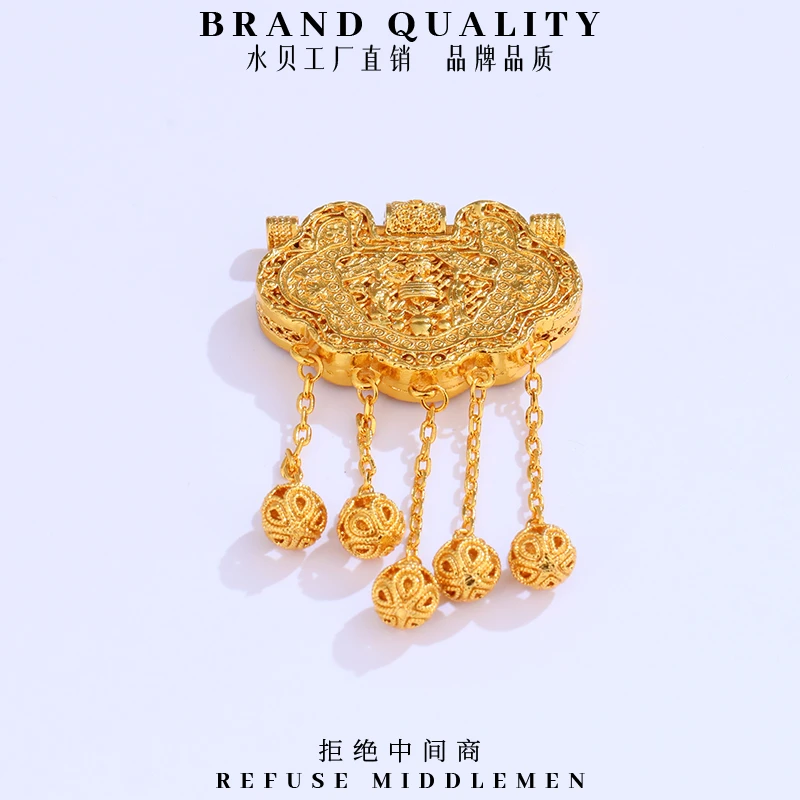 （工厂直清）镀k金中号双子门生吊坠