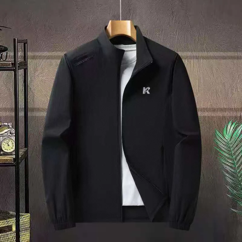 春秋薄款男士户外耐磨男士夹克外套防风男装时尚立领单冲-5669