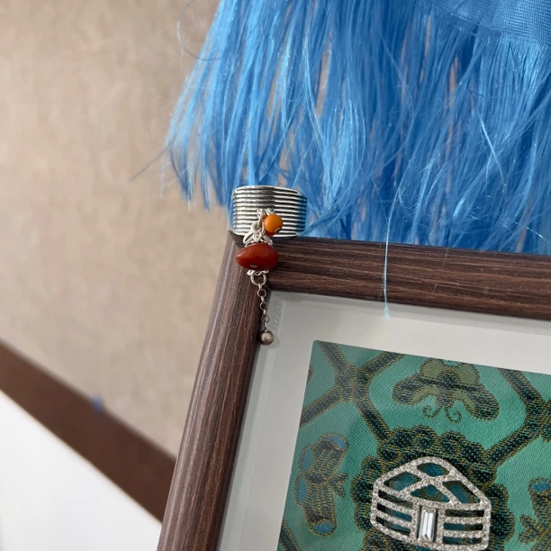 925银戒指 925纯银戒指  流苏蜜豆 民族风古典国风戒指