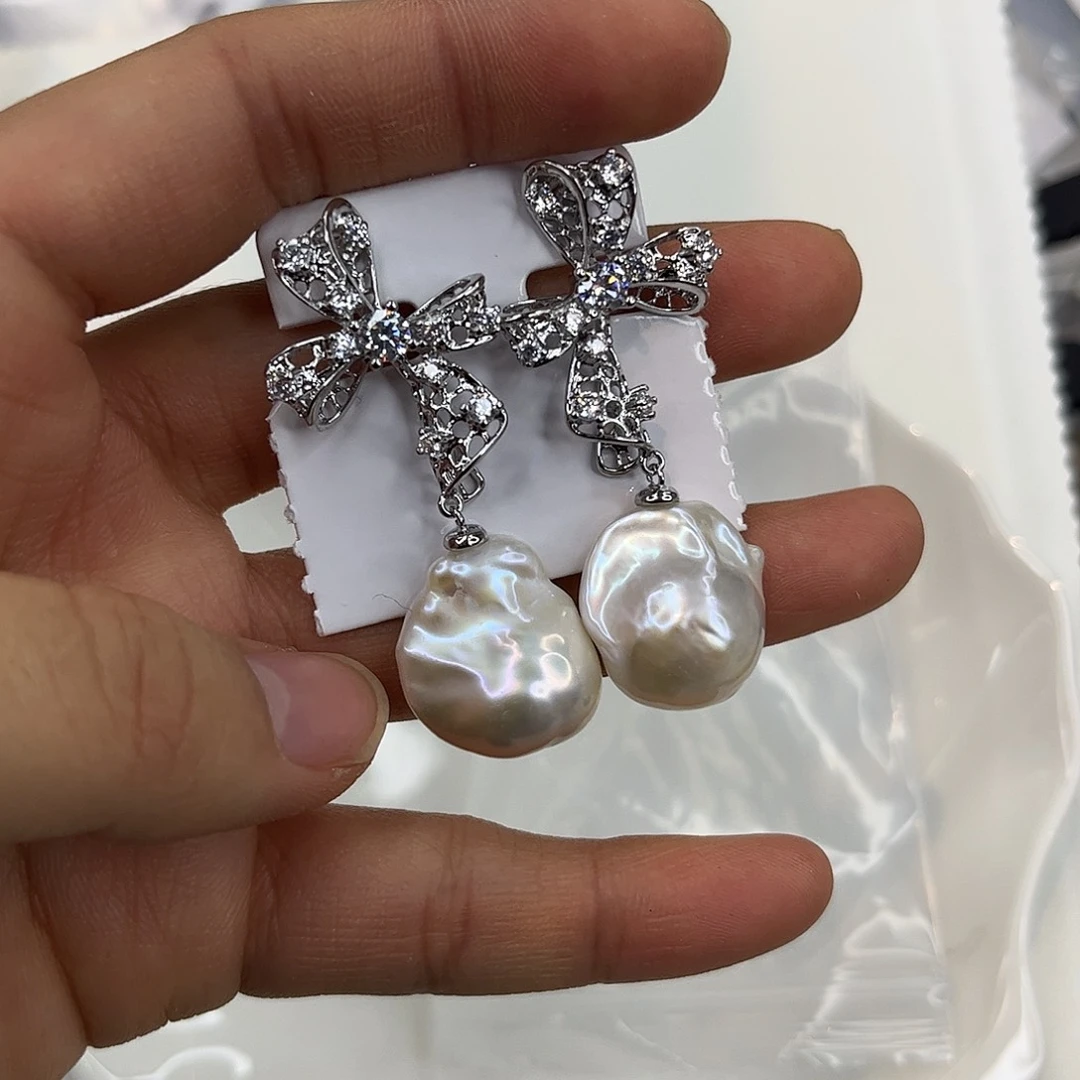 耳饰合金淡水珍珠