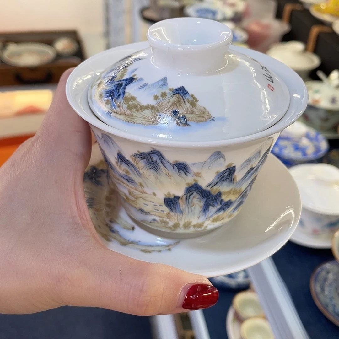 陶景德陶瓷盖碗茶具