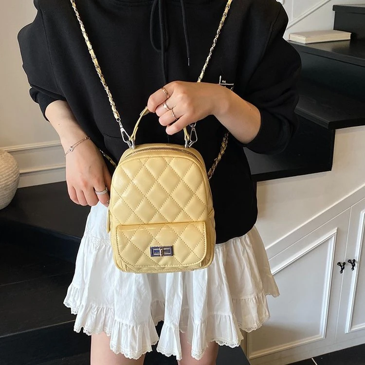 菱格双肩包2025夏季新款质感时尚洋气背包小众百搭流行多用小包包